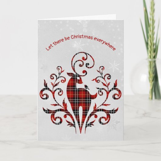 Carte Tartan Plaid Deer Sur La Conception De Flocon De N (Devant)