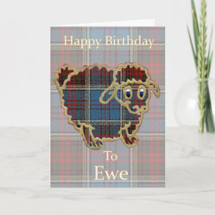 Carte Tartan Sheep "Happy Birthday to Ewe" Funny