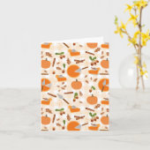Carte Tarte à la citrouille Motif d'automne (Fleur jaune)
