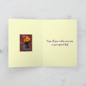 Carte Tarte aux bleuets et fleurs Anniversaire (Intérieur)