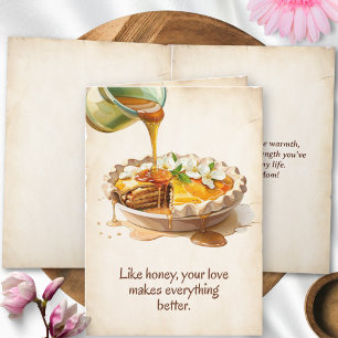 Carte Tarte aux pommes encadrée vintage Joyeuse fête des