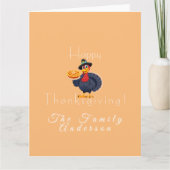 Carte Tarte de dinde de Thanksgiving orange clair (Devant)