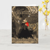 Carte Tarte de Steampunk Moonies Cutie d'anniversaire de (Fleur jaune)