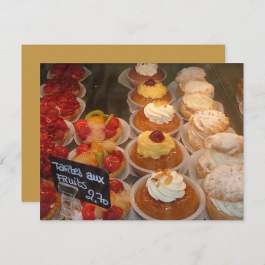 Carte Tartes aux fruits - Pâtisserie française (Devant / Derrière)