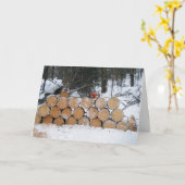 Carte Tas de bûches coupées (Fleur jaune)