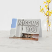 Carte T'as manqué Peeking Kitty (Fleur jaune)