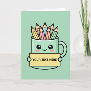 Carte Tasse à café avec pancarte vierge et graphique pas