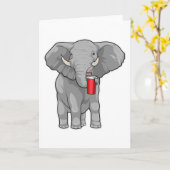 Carte Tasse à café Éléphant (Fleur jaune)