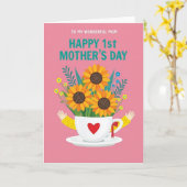 Carte Tasse à Thé à Points (Fleur jaune)