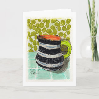 Carte Tasse de café rayée s'il vous plaît