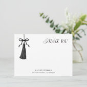Carte Tassel Black Bow Graduation Party Thank You Note (Debout devant)