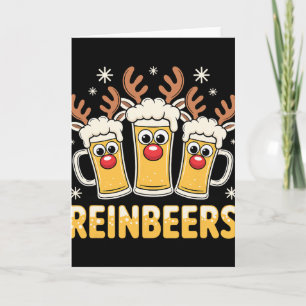 Carte Tasses à bière de rennes Fête de Noël 