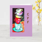 Carte tasses et tasses (Fleur jaune)