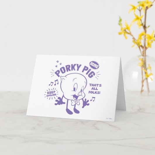 Carte Tasty Retro Porky Pig (Fleur jaune)