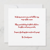 Carte tatan photo de Noël personnalisée (Dos)