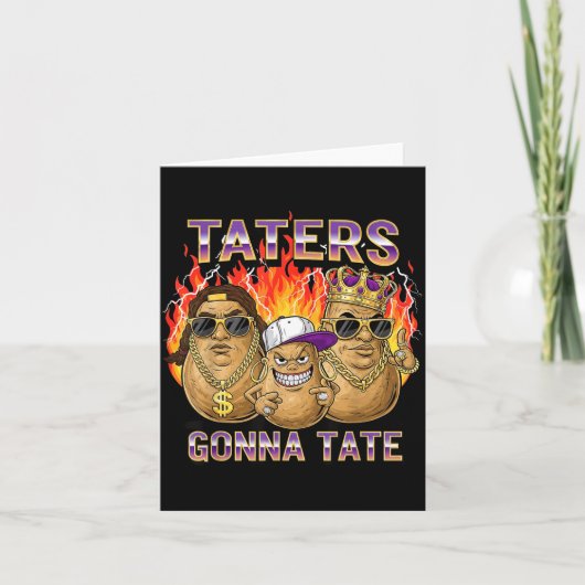 Carte Taters Gonna Tate Funny Tato Gangster Spud Lover B (Devant)