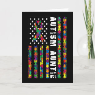 Carte Tatie autismique Drapeau américain Cadeau de sensi
