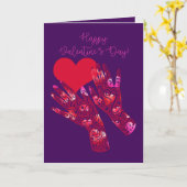 Carte Tatouage au henné mains pour la Saint-Valentin (Fleur jaune)