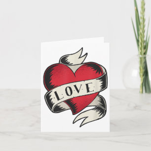 Carte Tatouage Coeur Valentines Jour Amour Cadeau _1