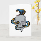 Carte Tatouage crâne serpent (Fleur jaune)