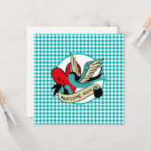 Carte Tatouage de maman génial et fête des mères arlequi (Devant/Arrière en situation)