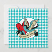 Carte Tatouage de maman génial et fête des mères arlequi (Devant)