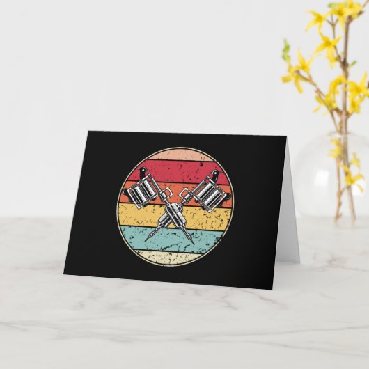 Carte Tatouage rétro (Fleur jaune)