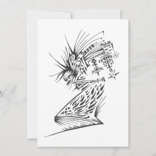 Carte Tatouage Tribal Abstrait Noir et Blanc Fluide