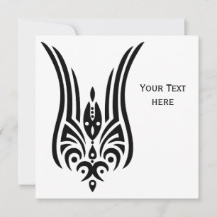 Carte Tatouage tribal NOIR - tulipe + vos idées
