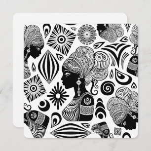 Carte Tatouage Tribal Portrait de Fille Africaine