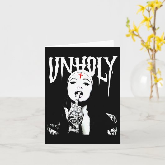 Carte Tatouages de nonne satanique gothique occulte Nonn (Fleur jaune)