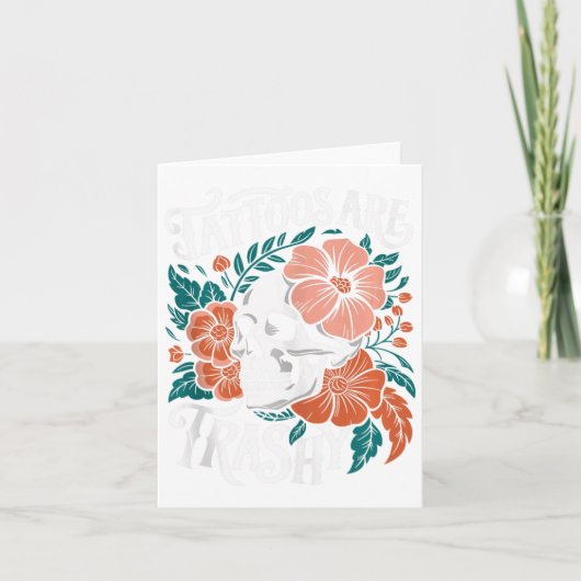 Carte Tatouages sont ringards squelette drôle sarcasme A (Devant)