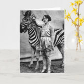 Carte tatouée de Madame et de zèbre de cirque - (Fleur jaune)