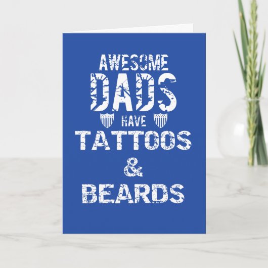 Carte Tattoo Ink Beards & Mustaches Papa Greeting Cards (Devant)