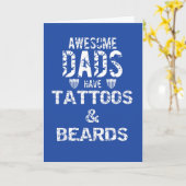 Carte Tattoo Ink Beards & Mustaches Papa Greeting Cards (Fleur jaune)