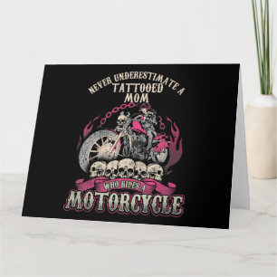Carte Tattoo Mom Biker ne sous-estime jamais la moto