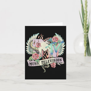 Carte Tattoo MTV avec des ailes de serpent en rose Art