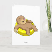 Carte Taupe à la baignade avec bouée (Dos)