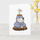 Carte Taupe à la fleur de marguerite (Fleur jaune)