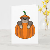 Carte Taupe avec citrouille (Fleur jaune)