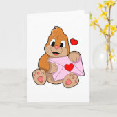 Carte Taupe avec enveloppe cardiaque (Fleur jaune)