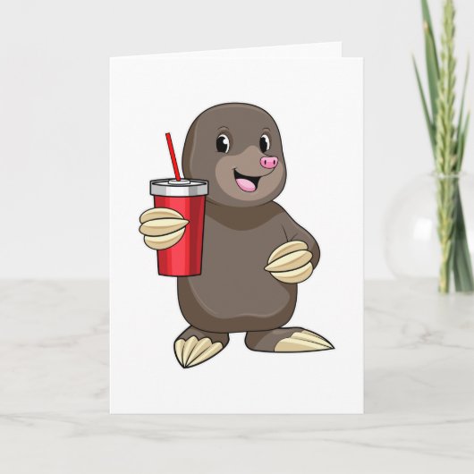Carte Taupe avec tasse à café (Devant)