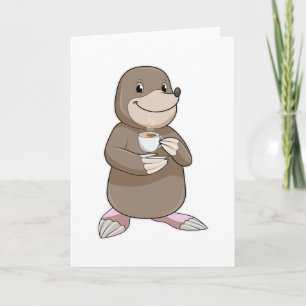 Carte Taupe avec Tasse à Café