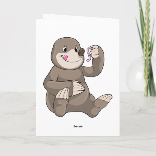 Carte Taupe avec Ver de Terre (Dos)