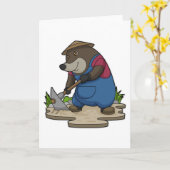 Carte Taupe en fermier (Fleur jaune)