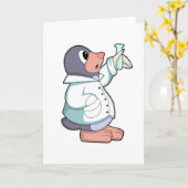 Carte Taupe en scientifique avec tube à essai (Fleur jaune)