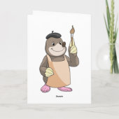 Carte Taupe en tant que peintre avec pinceau (Dos)