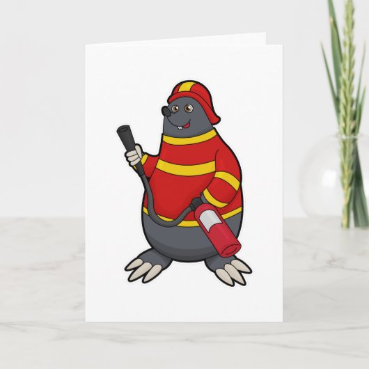 Carte Taupe pompier avec extincteur (Devant)