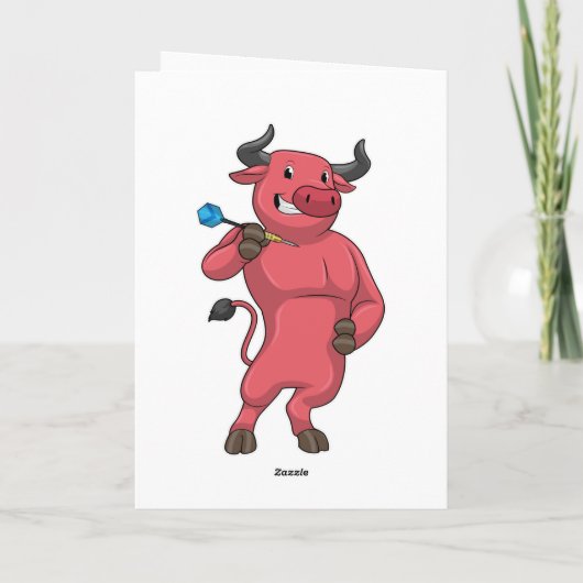 Carte Taureau aux fléchettes avec fléchette (Dos)