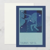 Carte Taureau Constellation du Taureau Zodiaque Vintage  (Devant / Derrière)